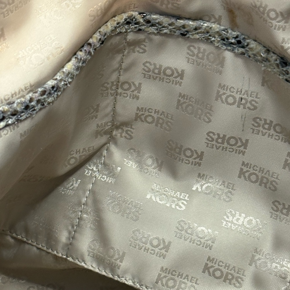 Michael Kors Python Pattern Shoulder Bag - Tan - image 8